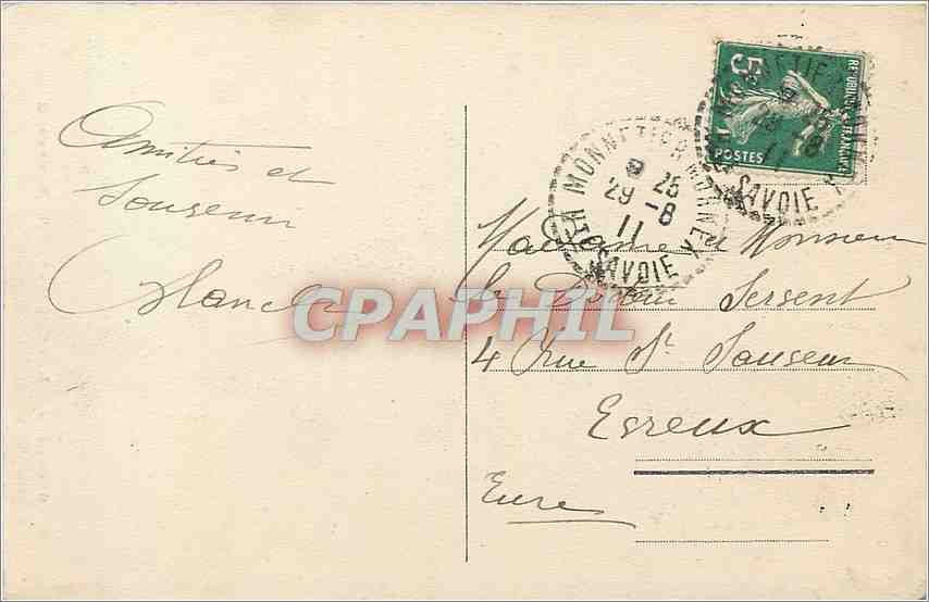 CPA Geneve Les Cygnes et l'lle Rousseau  — Verso