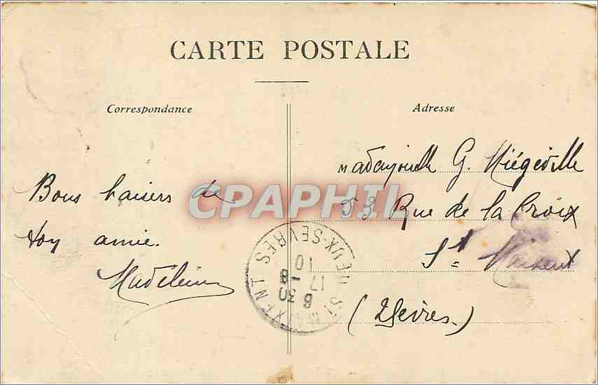 CPA Confolens L'Hopital Interieur de la Chapelle  — Rückseite