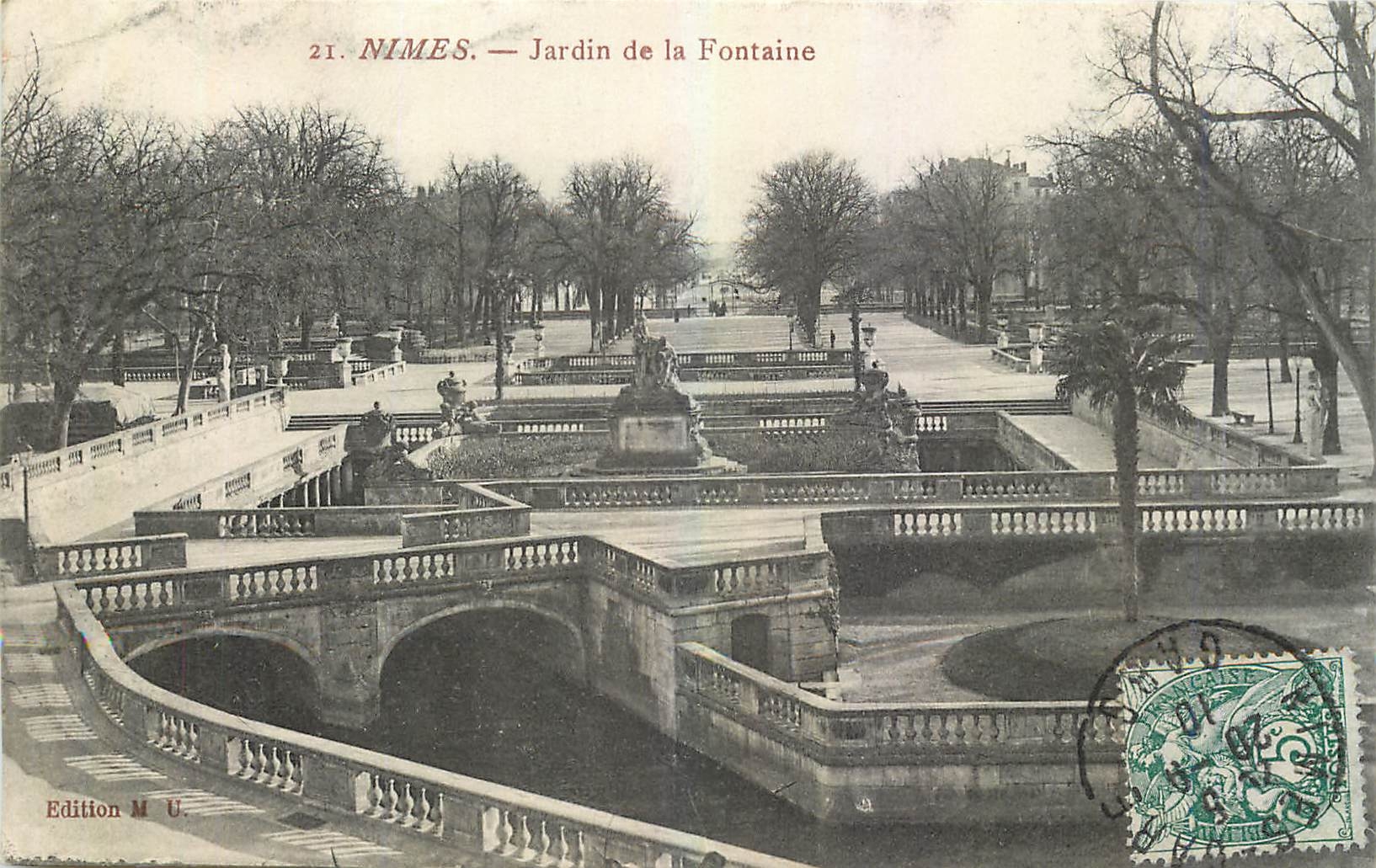 CPA Nimes Jardin de la Fontaine 