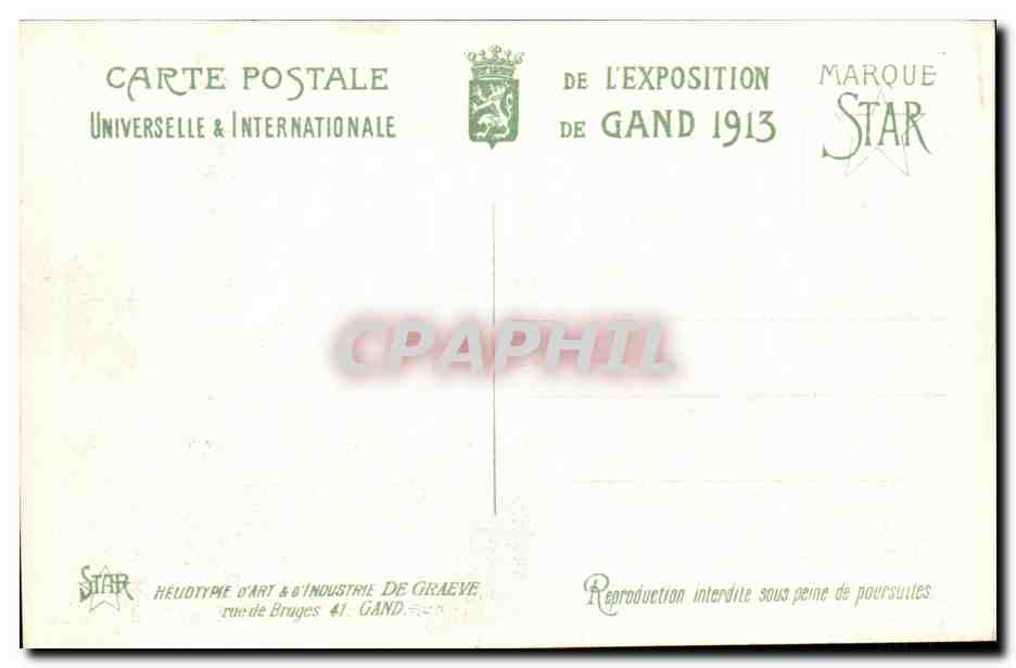Exposition Universellw de Gand-Ghent-Belgique-Belgium-1913-La Cour d'Honneur-CPA  — Rückseite