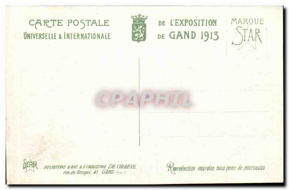 Exposition Universelle de Gand-Ghent-Belgique-Belgium-1913- La Halle des Machines-CPA — Rückseite