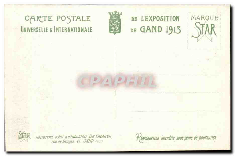 Exposition Universelle de Gand-Ghent-Begique-Belgium-1913- Le Palais de Petit Outillage- CPA — Rückseite