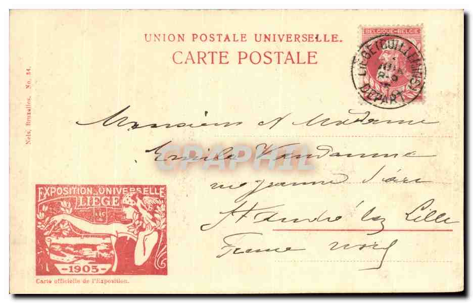 Exposition Universelle de Liege-Belgique-Belgium-1905- Le Pont sur l'Ourthe- CPA — Rückseite