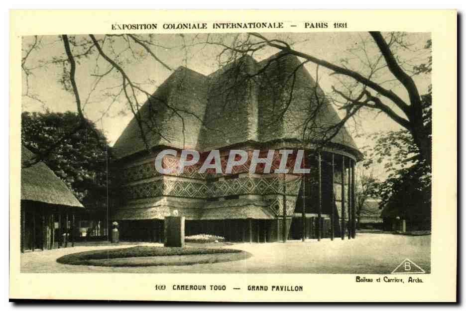 Exposition Coloniale Internationale-Paris-France-1931-Cameroun Togo-Grand Pavillion-CPA