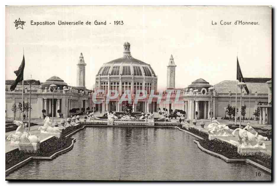 Exposition Universelle de Gand-Ghent-Belgique-Belgium-1913- La Cour d'Honneur- CPA