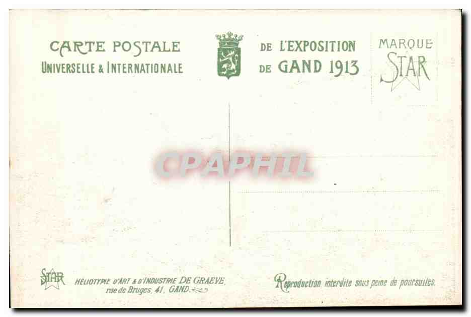 Exposition Universelle de Gand-Ghent-Belgique-Belgium-1913- La Cour d'Honneur- CPA — Rückseite