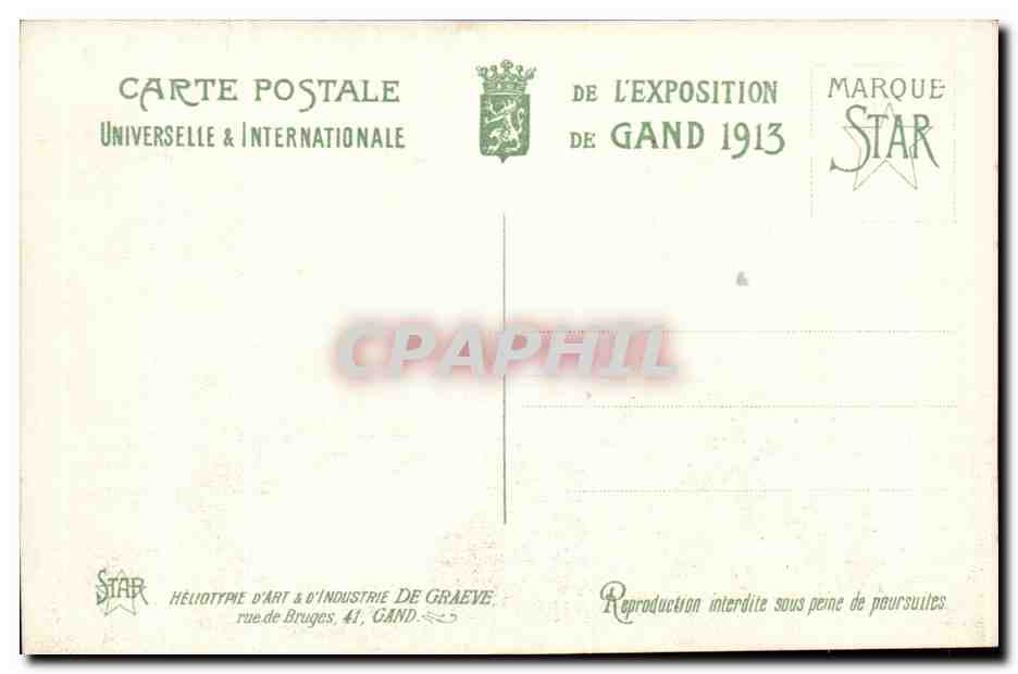 Exposition Universelle de Gand-Ghent-Belgique-Belgium-1913- Les Bassins et la Fontaine Monumentale - CPA — Rückseite