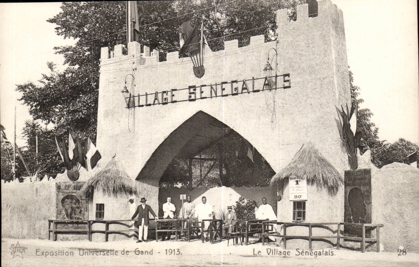 Village Sénégalais — Exposition Universelle de Gand 1913 — éditeur STAR, n° 28