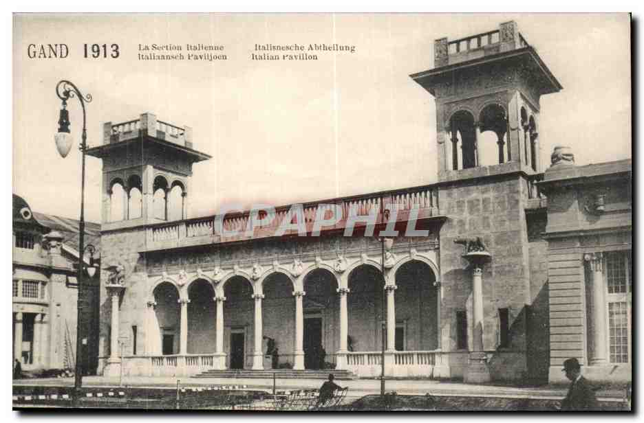 Exposition Universelle de Gand-Ghent-Belgique-Belgium-1913- La Section Italienne- Italian Pavillion-CPA