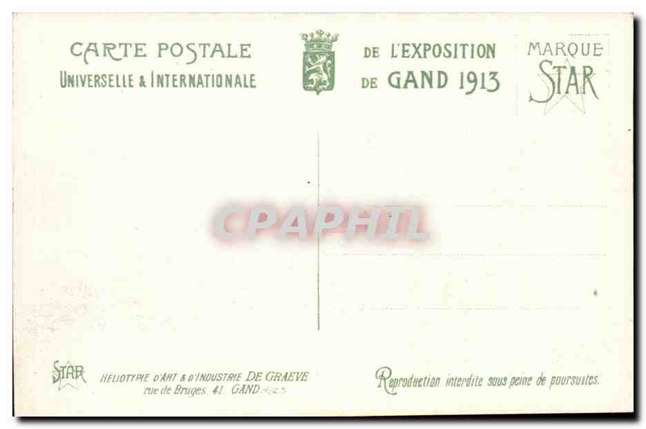 Exposition Universelle de Gand-Ghent-Belgique-Belgium- Le Palais du Canada- -CPA — Rückseite