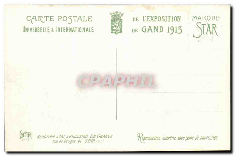 Exposition Universelle de Gand -Ghent-Belgique-Belgium-1913- Le Restaurant Allemand-CPA — Rückseite