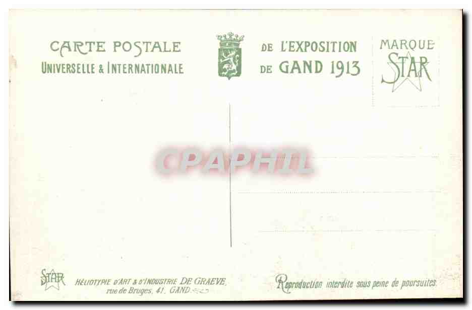 Exposition Universelle de Gand -Ghent-Belgique-Belgium-1913- Panorama-CPA — Rückseite