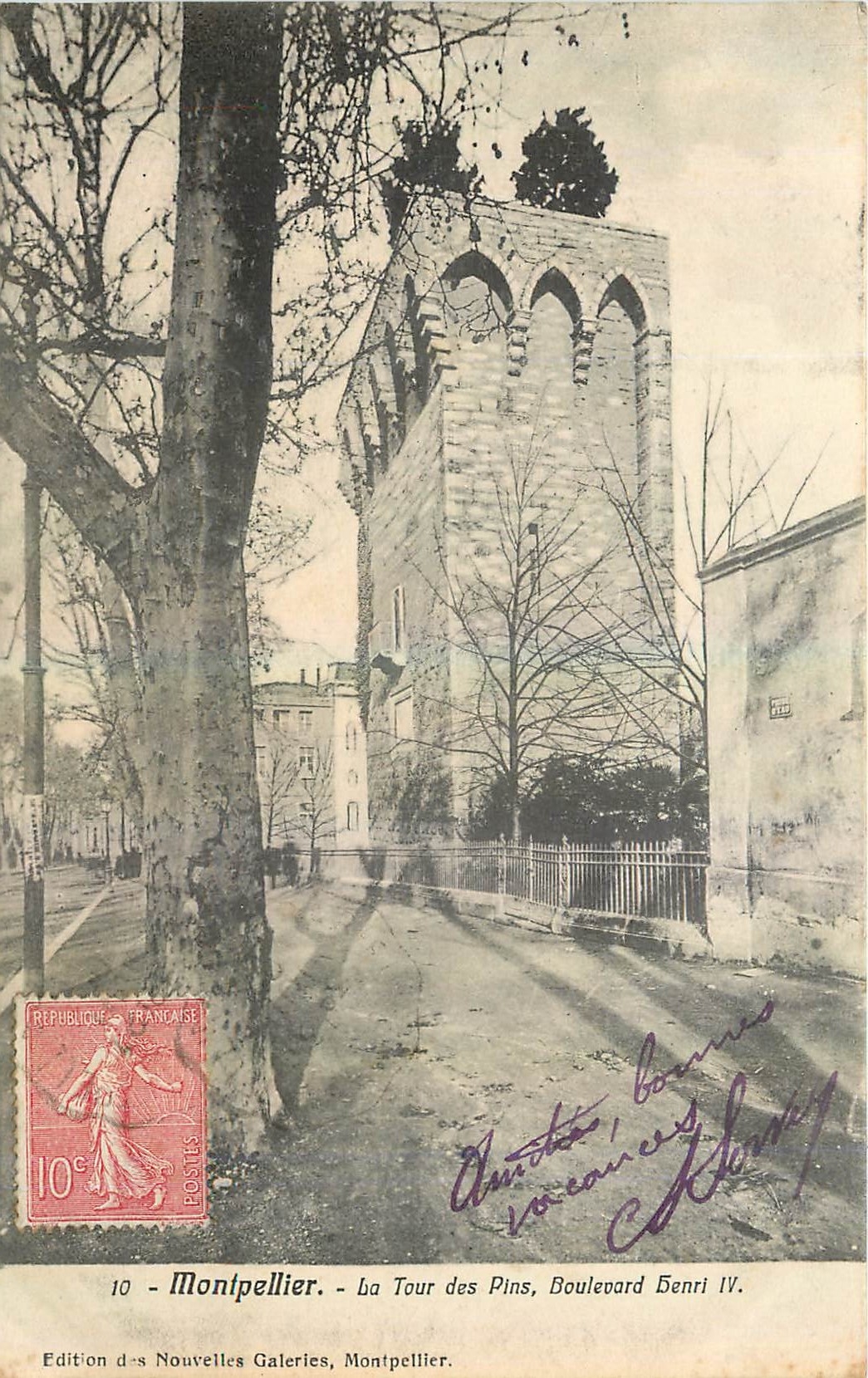 Montpellier — La Tour des Pins, Boulevard Henri IV — Édition des Nouvelles Galeries, Montpellier