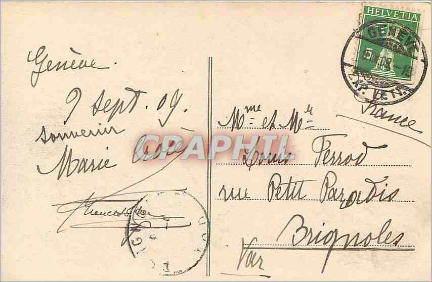 CPA Geneve Vue generale  — Rückseite
