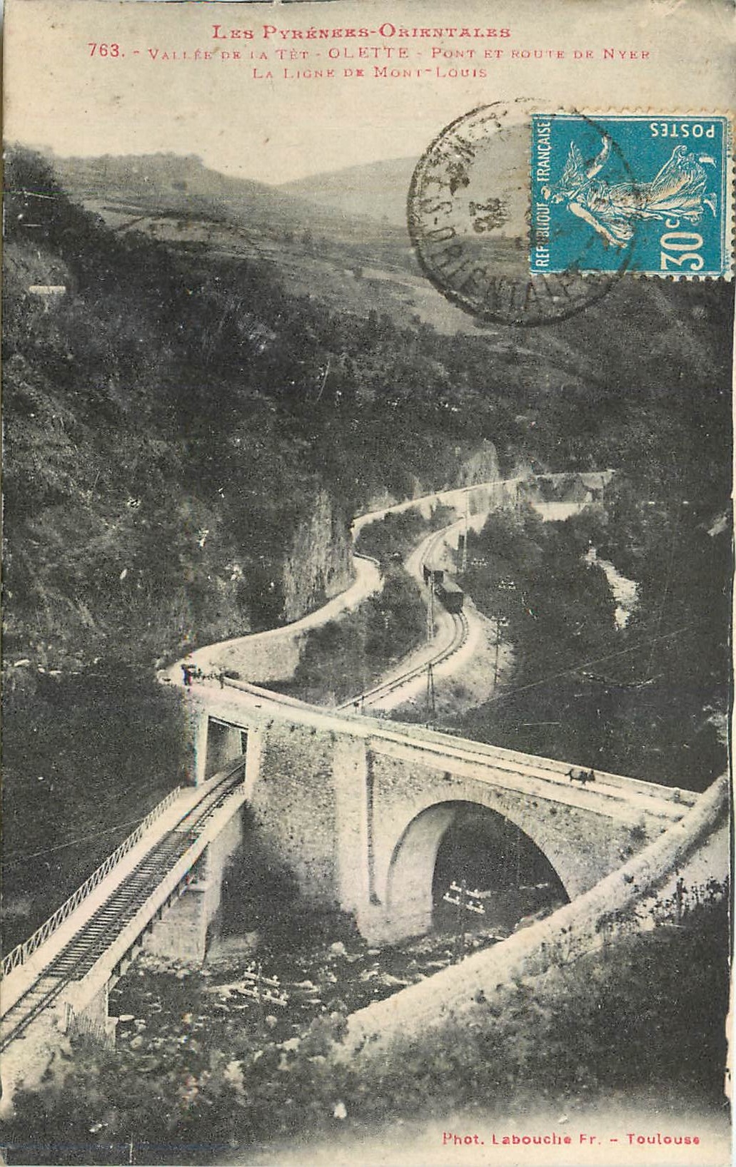 CPA Vallee de la Tet Olette Pont et ROute de Nyew 