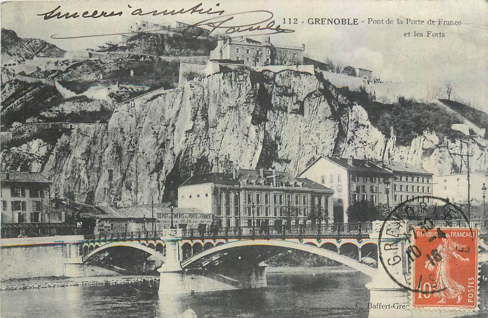 Grenoble - Pont de la Porte de France et les Forts — Dépôt d'objets, Porte de France — Baffert-Grenoble