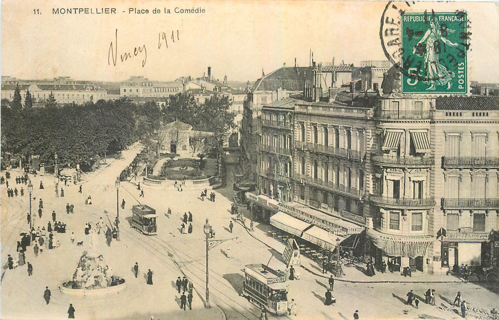 CPA Montpellier Place de la Comedie Tramway