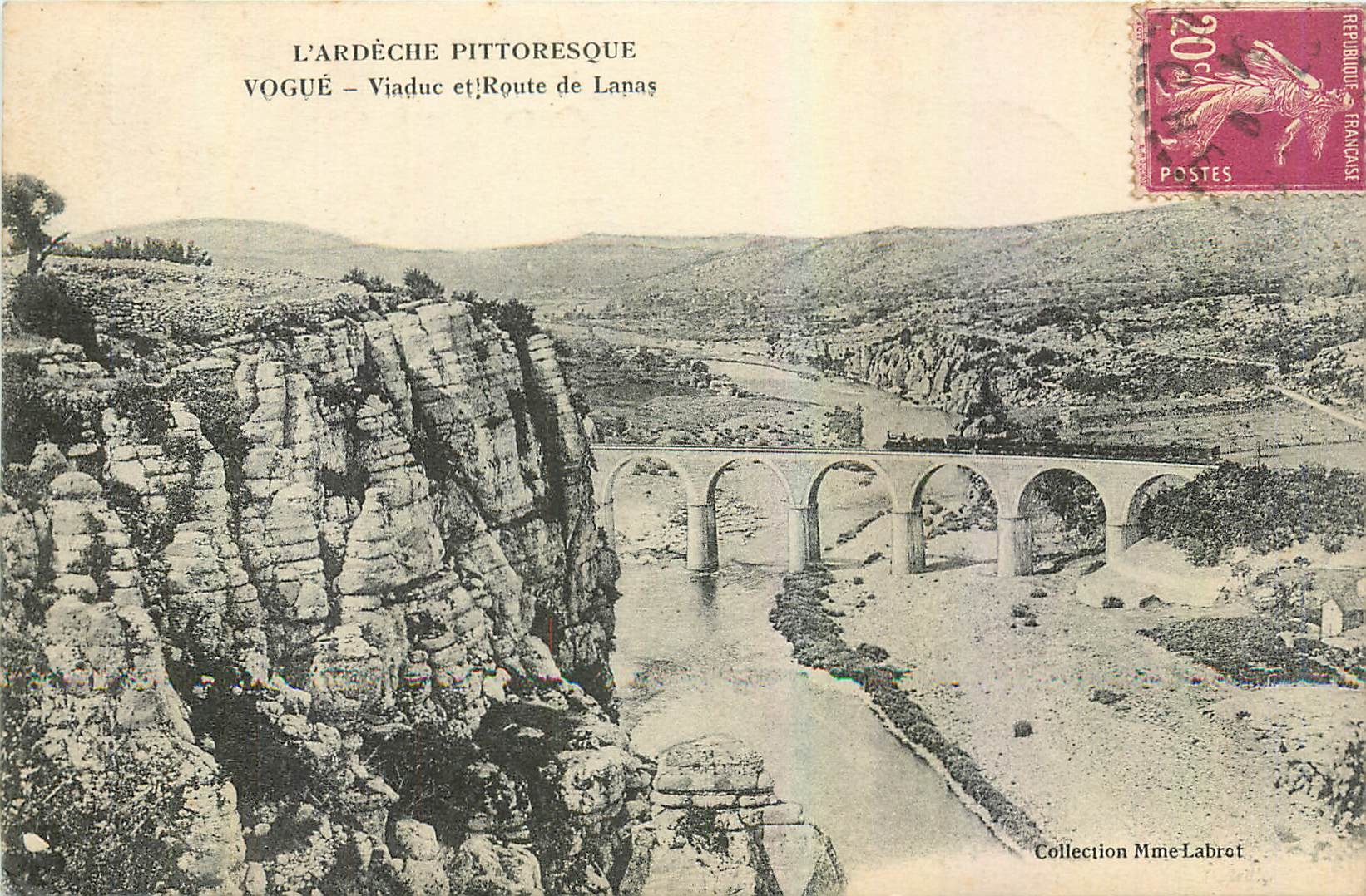 CPA Vogue Viaduc et Route de Lanas Train