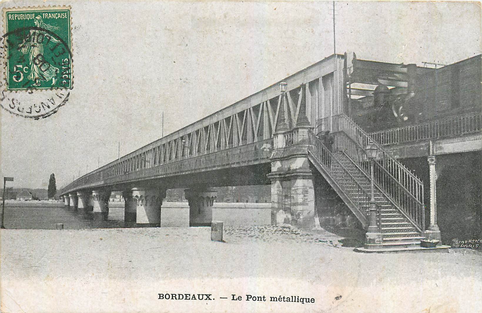 CPA Bordeaux Le Pont Metallique Publicite Lait d'Appenzell