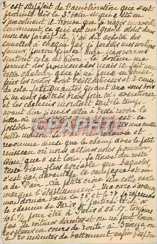 CPA Bagnoles de l'Orne Hotel des Thermes et Etablissement Thermal  — Rückseite