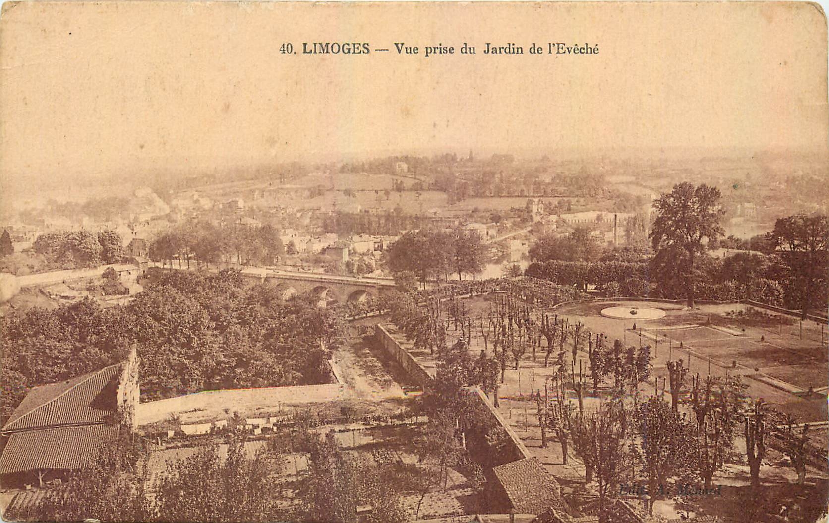 CPA Limoges Vue prise du Jardin de l'Eveche 