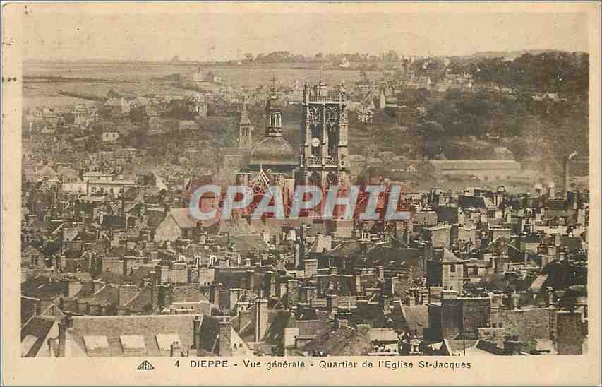CPA Dieppe Vue generale Quartier de l'Eglise St Jacques 