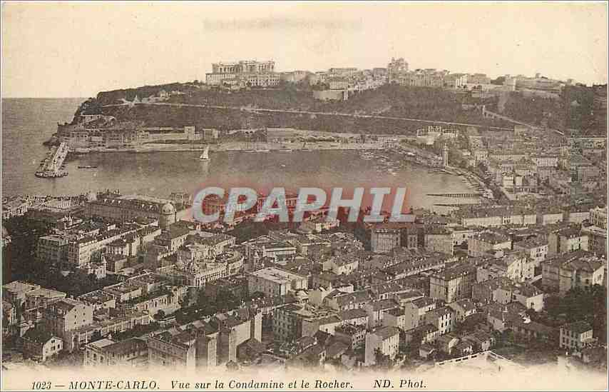 Monte-Carlo — Vue sur la Condamine et le Rocher — ND. Phot.