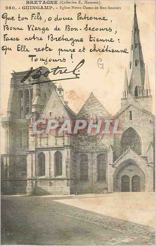 CPA Guingamp Eglise Notre Dame de Bon Secours Botrel