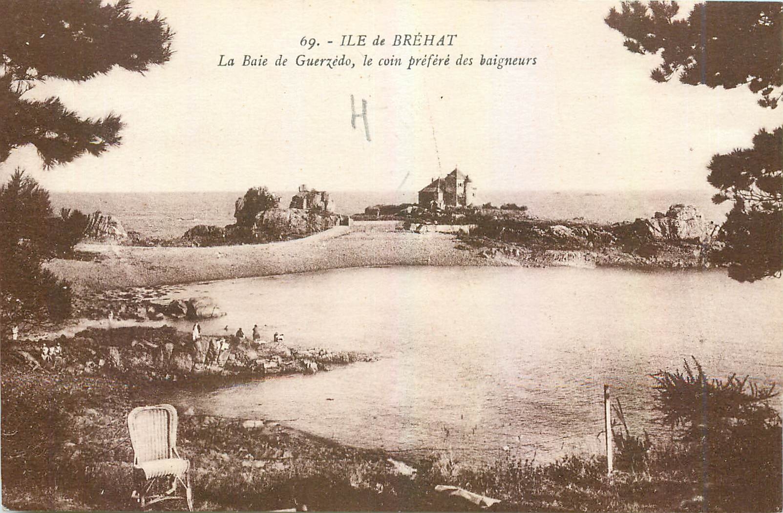 Ile de Bréhat — La Baie de Guerzédo, le coin préféré des baigneurs — J. Nozais, édit., Nantes