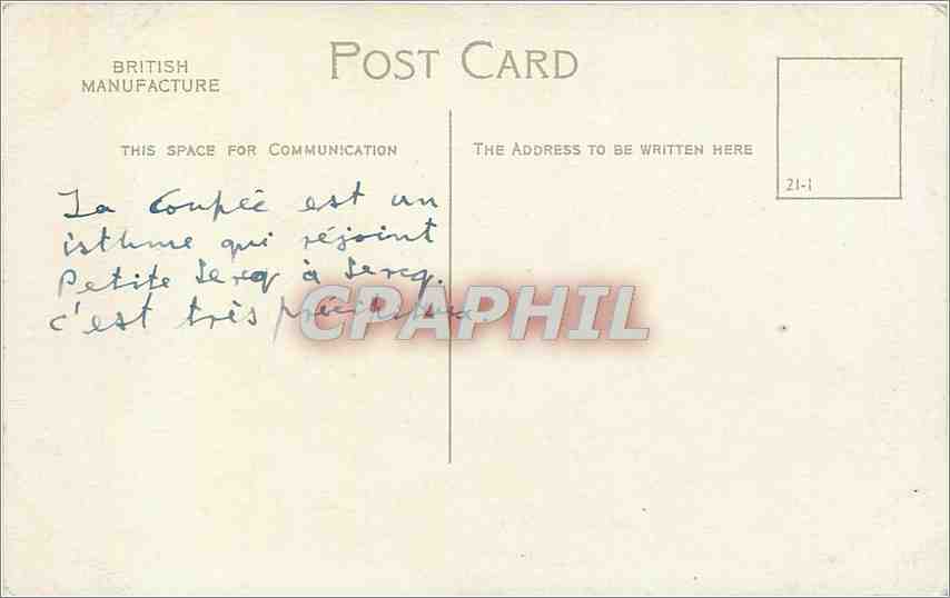 CPA La Coupee Sark  — Back