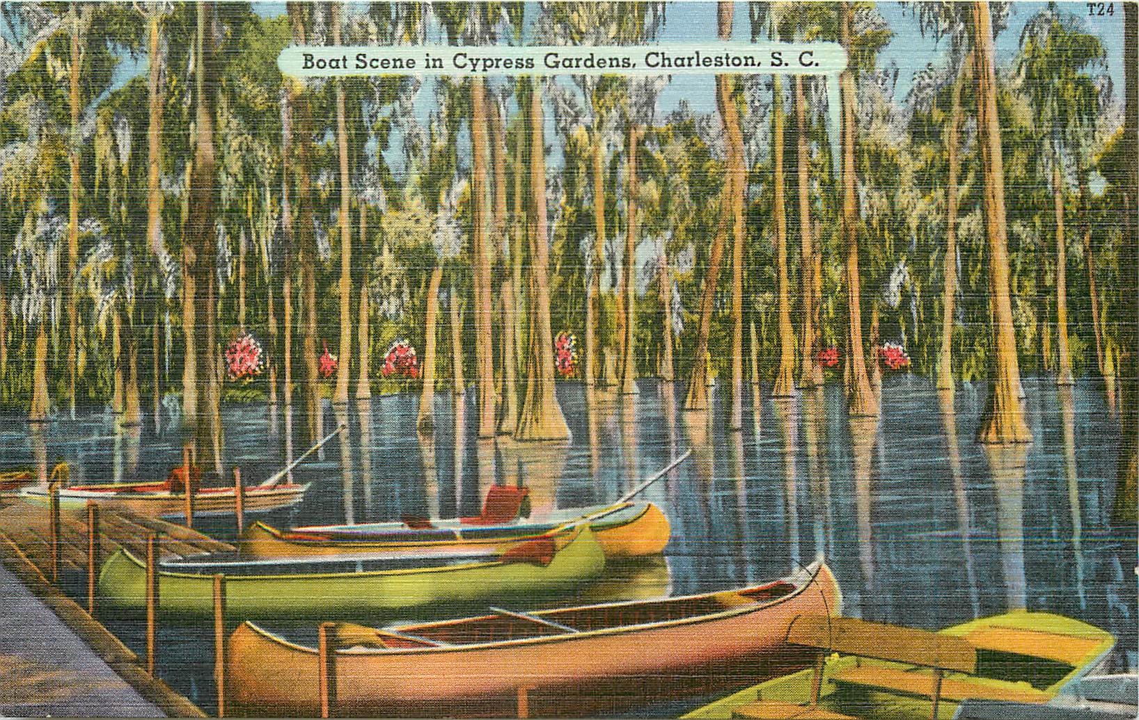 CPA Boat Scene in Cypress Gardens Charleston SC 