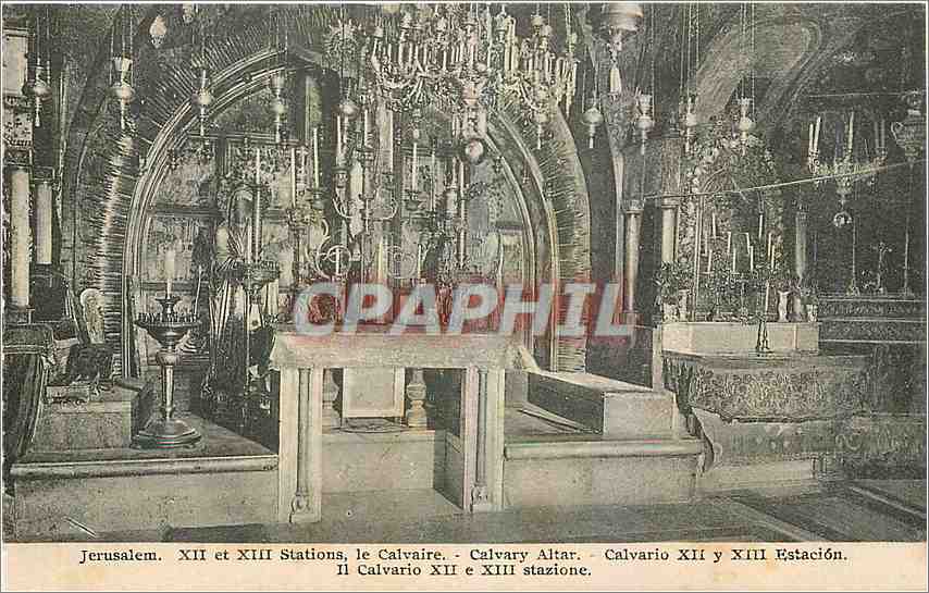 CPA Jerusalem XII et XIII Stations le Calvaire 