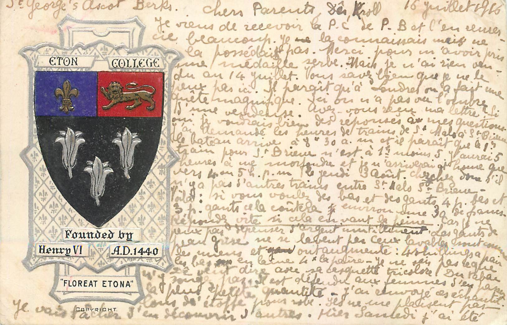CPA Eton College Founded by Henri IV Lion