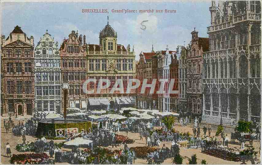 CPA Bruxelles Grand place marche aux fleurs 