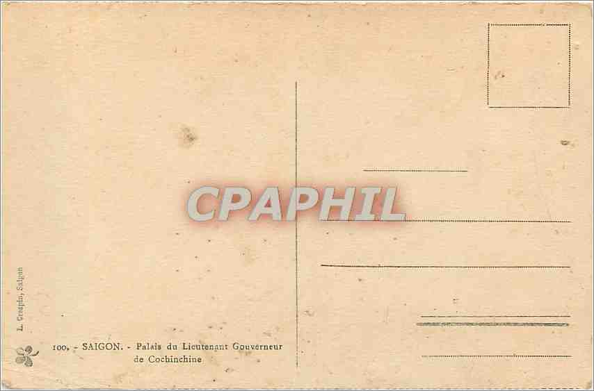 CPA Saigon Palais du Lieutenant Gouverneur de Conchinchine  — Rückseite