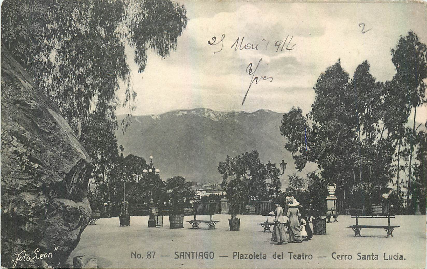 CPA Santiago Plazoleta del Teatro Cerro Santa Lucia 