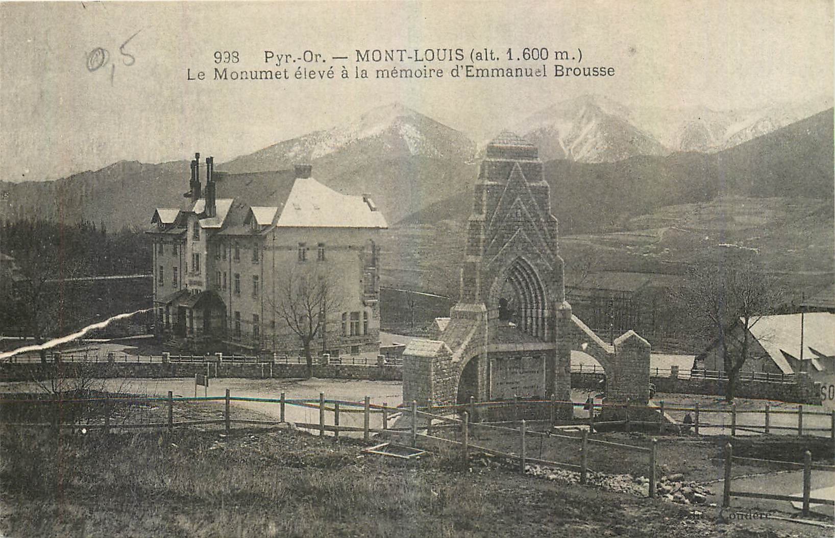 CPA Pyr Or Mont Louis Le Monument eleve a le memoire d'Emmanuel Brousse 