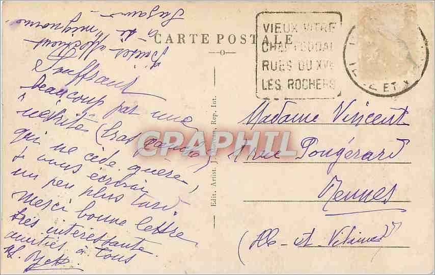 Kapelle der Peinière — Umgebung von Vitré (Ille-et-Vilaine) — Verlag: Artist. Rep. Int. — Rückseite