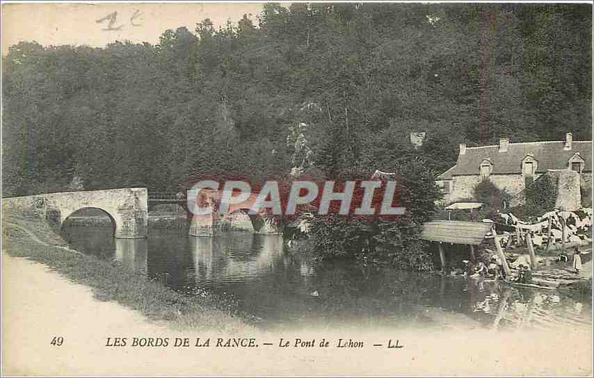 CPA Les Bords de la Rance Le Pont de Lehon au dos photo Peche Pecheurs — Rückseite