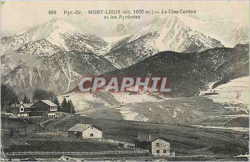CPA Pyr Or Mont Louis Le Clos Cerdan et les Pyrenees 
