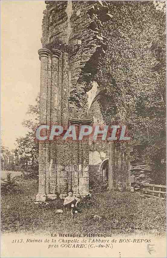Ruines de la chapelle de l'abbaye de Bon-Repos — Bretagne pittoresque — série 4113