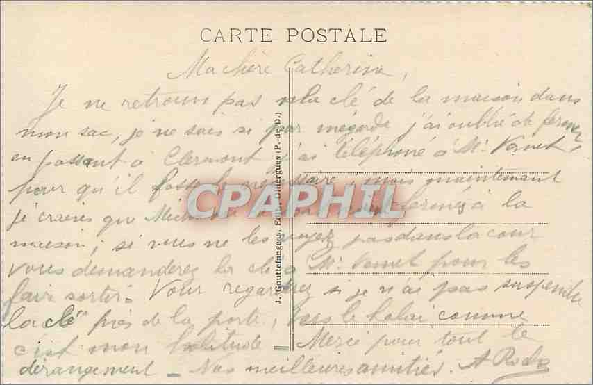 CPA Environs du Mont Dore Le Lac Pavin  — Verso