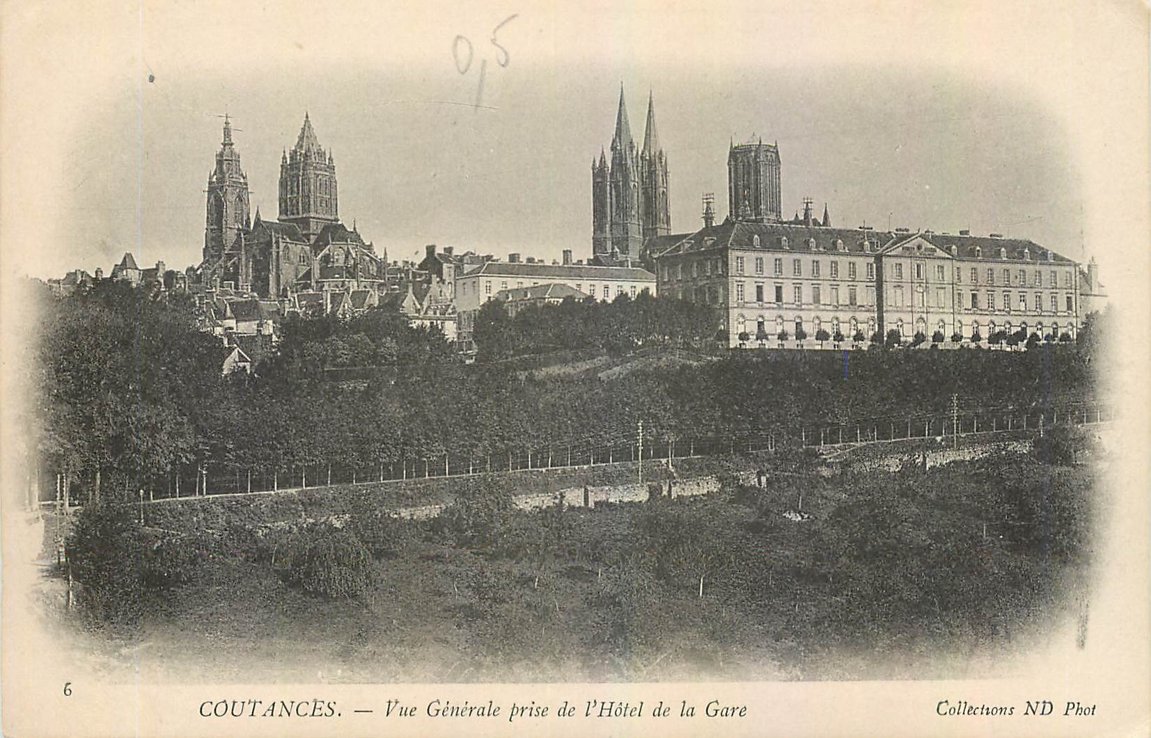 CPA Coutances Vue Generale prise de l'Hotel de la Gare 