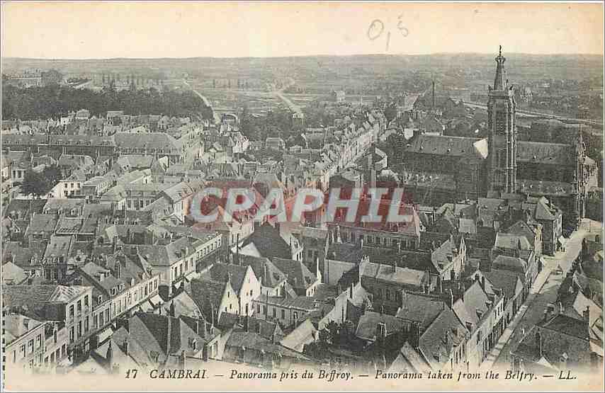 CPA Cambrai Panorama pris du Beffroi 