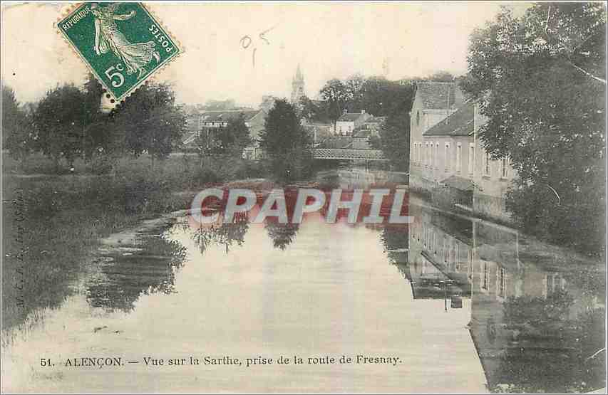CPA Alencon Vue sur la Sarthe prise de la route de Fresnay 