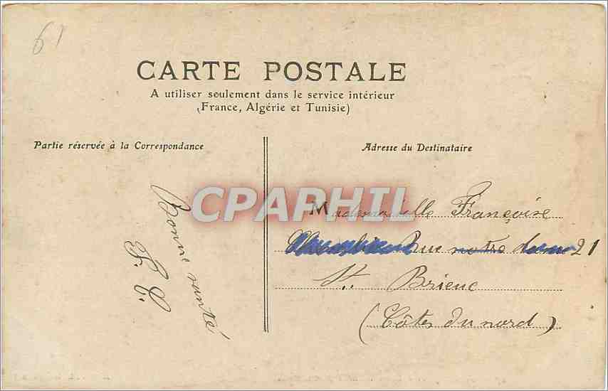 CPA Alencon Ecole Normale d'Institutrices  — Rückseite