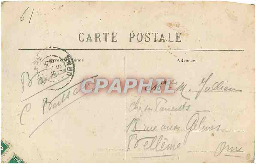 CPA Argentan Colonne des 3 Croix  — Rückseite