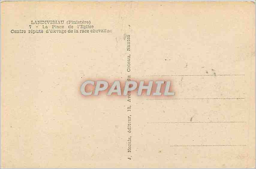 CPA Landivisiau Finistere La Place de l'Eglise  — Rückseite