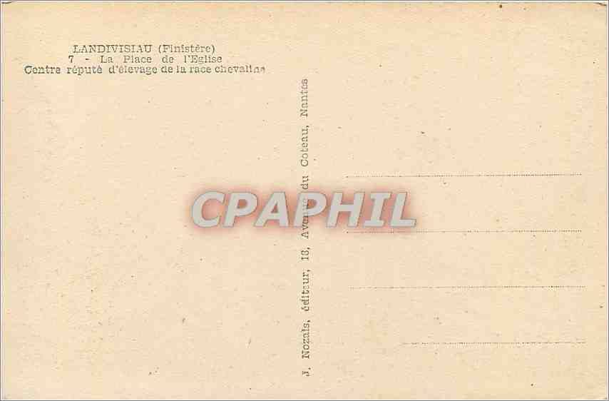 CPA Landivisiau Finistere La Place de l'Eglise  — Rückseite