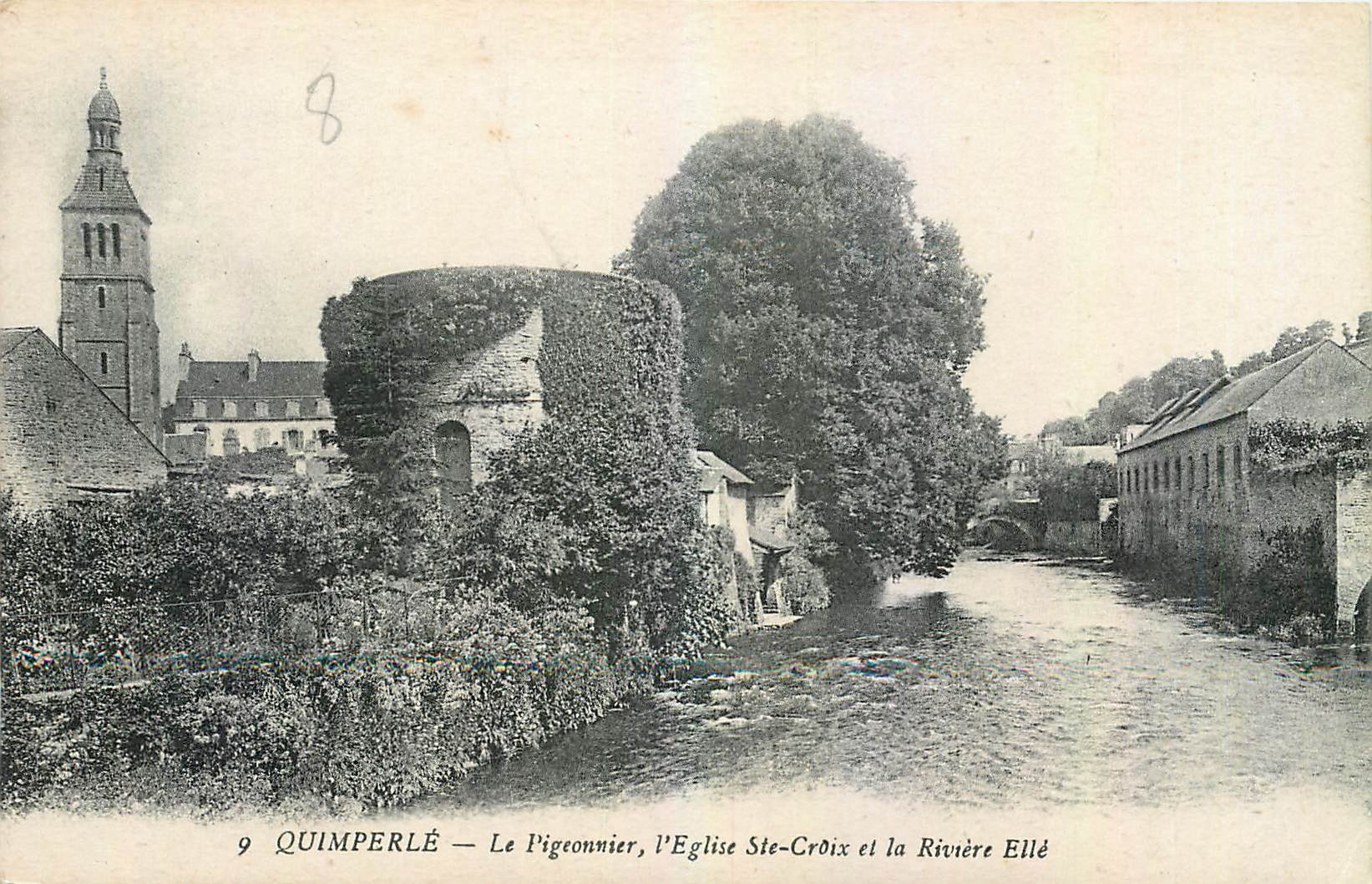 CPA Quimperle Le Pigeonnier l'Eglise Ste Croix et la Riviere 